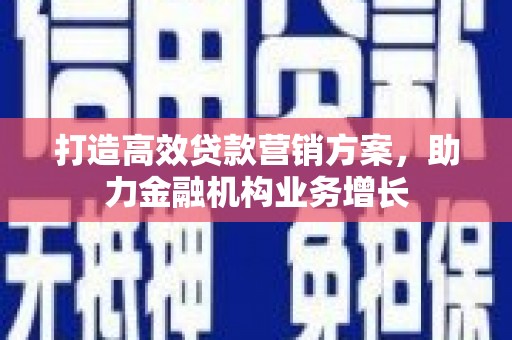 九龙城打造高效贷款营销方案，助力金融机构业务增长