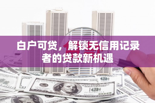 米东白户可贷，解锁无信用记录者的贷款新机遇
