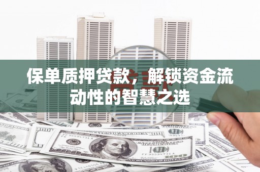 隆回保单质押贷款，解锁资金流动性的智慧之选