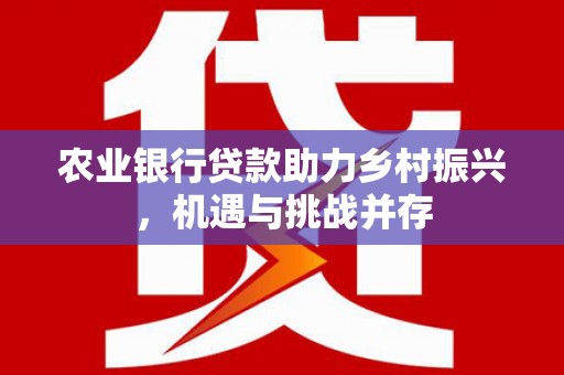 乐都农业银行贷款助力乡村振兴，机遇与挑战并存